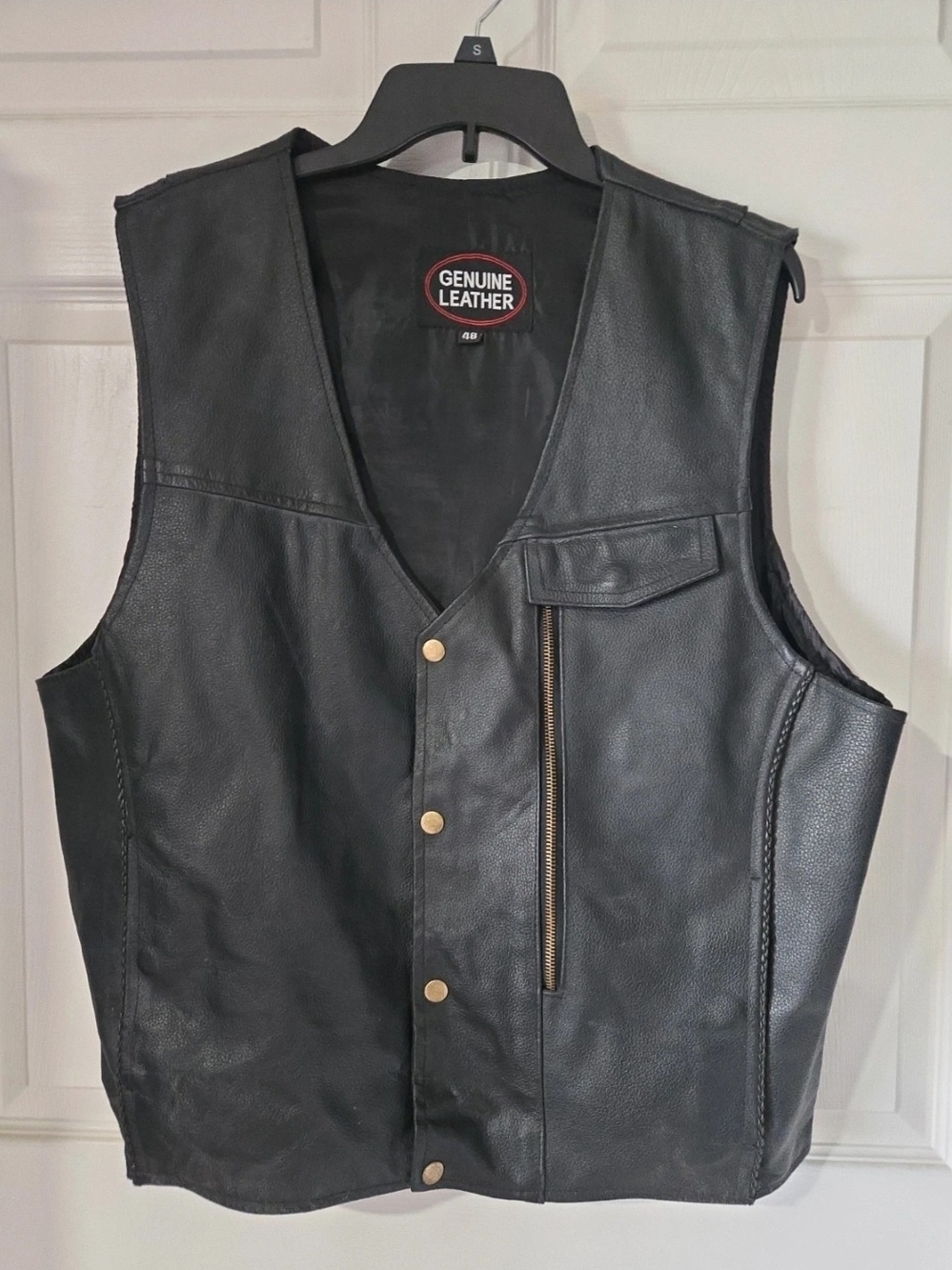 Men's Black Vest with Zip Pocket